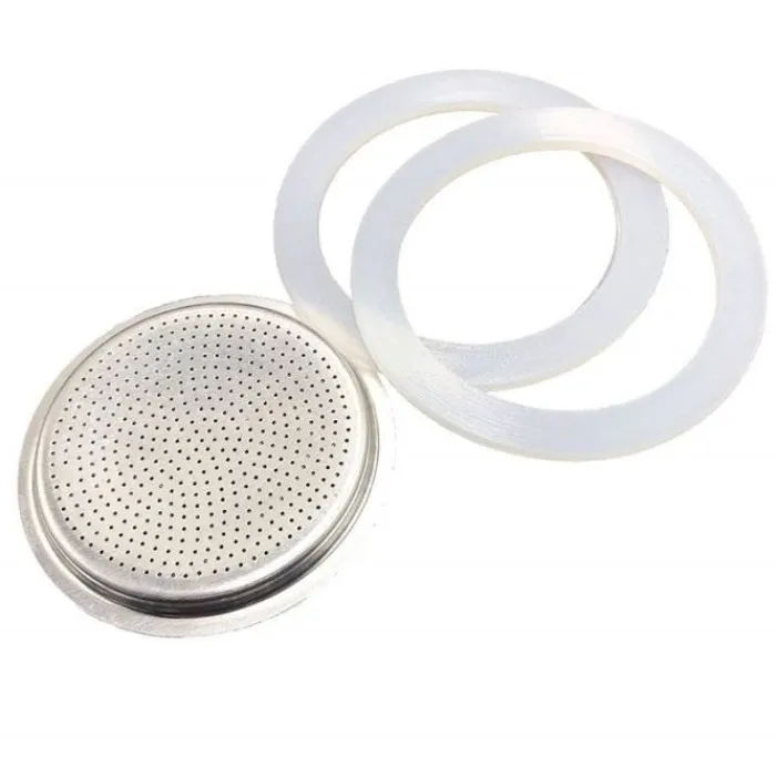 Discount ACCESSOIRES 2 joints + filtre rechange pour cafetière italienne 6 tasses Cafetière Italienne