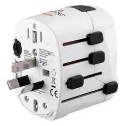 Sale Adaptateur de voyage WORLD TRAVEL PRO Blanc Prise, Multiprise, Rallonge