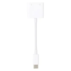 Outlet Adaptateur USB-C / USB-C et Jack Blanc Câble, Chargeur Smartphone