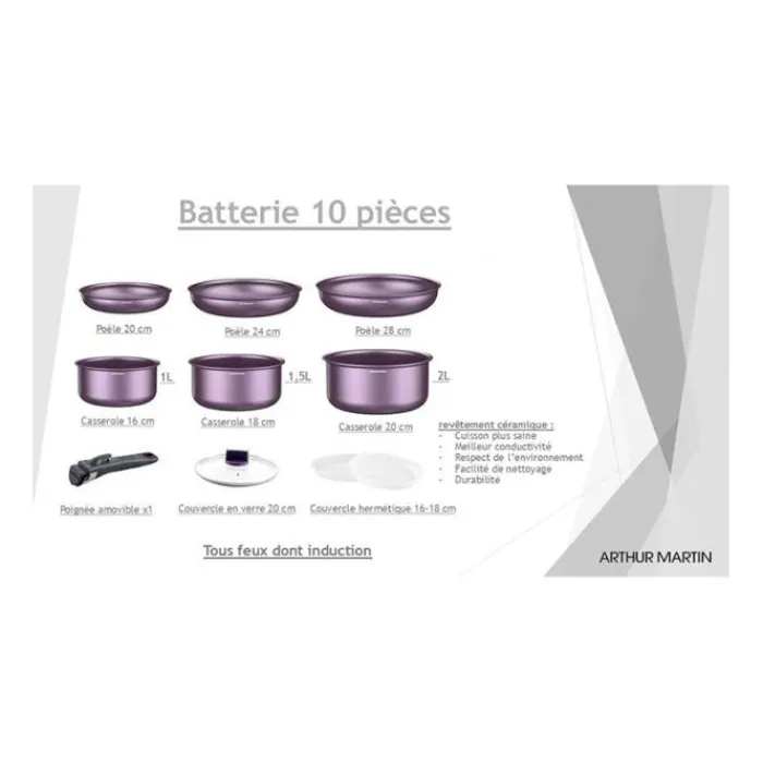 Sale Batterie 10 pièces céramique Batterie De Cuisson