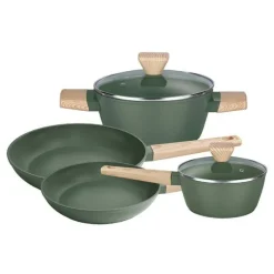 Online Batterie 6 pièces aluminium forgé poignée fixe Batterie De Cuisson