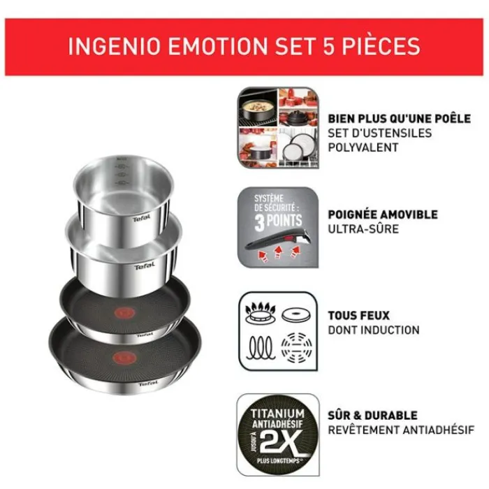 Outlet Batterie ingenio emotion 5 pièces Batterie De Cuisson