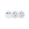 Best Biplite 16A + 2 USB Blanche Prise, Multiprise, Rallonge