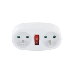 Sale Biplite ELECTRODEPOT 2x16A avec interrupteur Blanche Prise, Multiprise, Rallonge