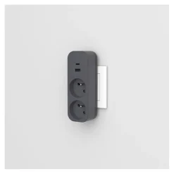 Clearance Biplite QUARX 2 prises + 1 USB-A + 1 USB-C Noire Prise, Multiprise, Rallonge