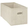 New Boîte de rangement pliable beige chiné 15x31 cm Mobilier, Décoration