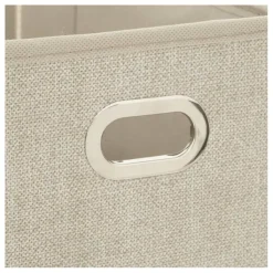 New Boîte de rangement pliable beige chiné 15x31 cm Mobilier, Décoration