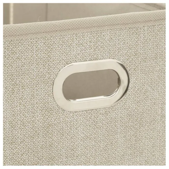 New Boîte de rangement pliable beige chiné 15x31 cm Mobilier, Décoration