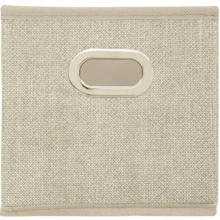 New Boîte de rangement pliable beige chiné 15x31 cm Mobilier, Décoration
