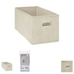 New Boîte de rangement pliable beige chiné 15x31 cm Mobilier, Décoration