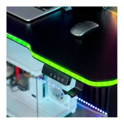 Discount Bureau gaming LED motorisé AMS-DESK120T Noir Bureau Gaming