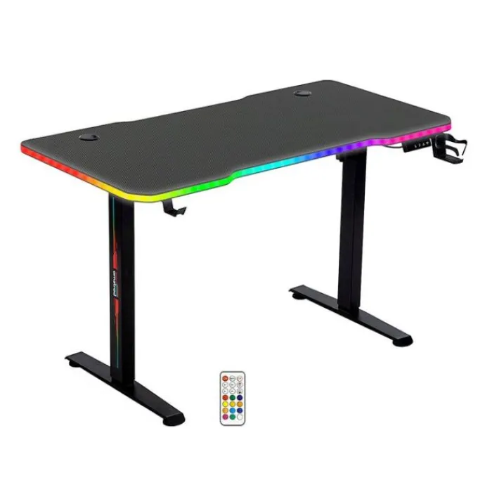 Discount Bureau gaming LED motorisé AMS-DESK120T Noir Bureau Gaming