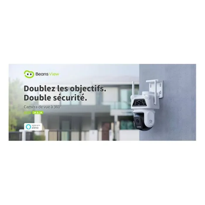 New Caméra de surveillance D320 Dual 2 K Blanche Caméra De Surveillance