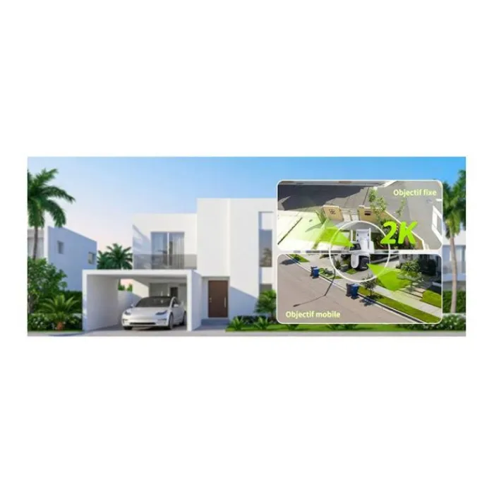 New Caméra de surveillance D320 Dual 2 K Blanche Caméra De Surveillance