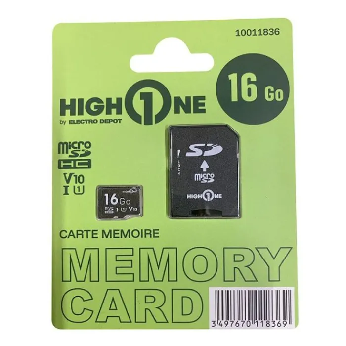 Discount Carte Mémoire micro SD 16 Go + Adaptateur – Stockage Fiable et Économique Carte Mémoire Micro-Sd