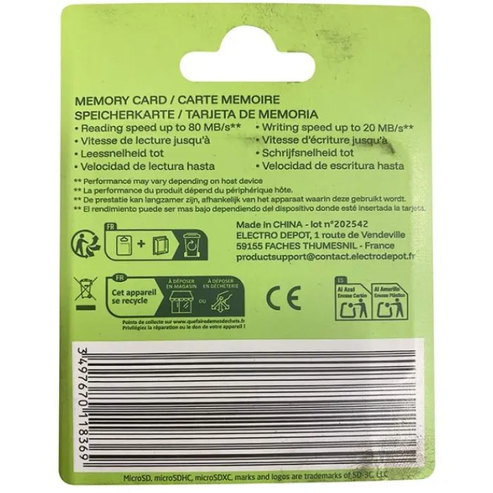 Discount Carte Mémoire micro SD 16 Go + Adaptateur – Stockage Fiable et Économique Carte Mémoire Micro-Sd