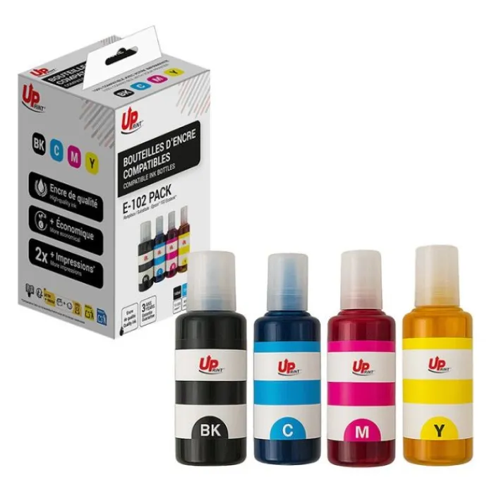 Sale Cartouche compatible Epson EcoTank 102 - Pack de 4 - magenta, cyan, noir, jaune Cartouche Imprimante Pour Epson