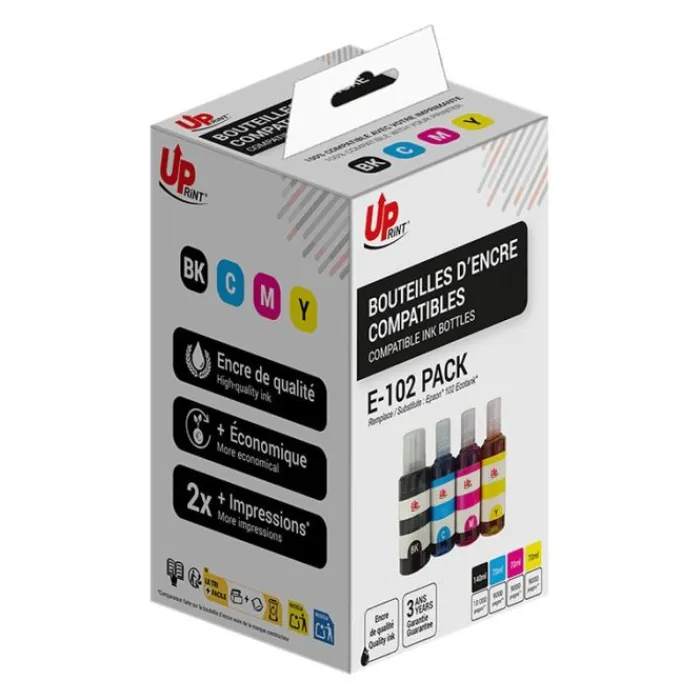 Sale Cartouche compatible Epson EcoTank 102 - Pack de 4 - magenta, cyan, noir, jaune Cartouche Imprimante Pour Epson