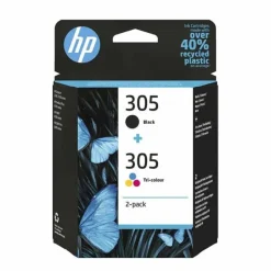 Sale Cartouche d'encre 305 Pack de 2 Cartouches d'Encre Noire et Trois Couleurs Authentiques (6ZD17AE) Cartouche Imprimante Pour Hp