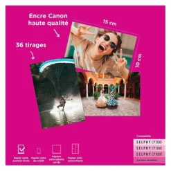 Best Cartouche d'encre pour imprimante photo KP36IP 36 feuilles 10x15 + encre pour Selphy Cartouche Imprimante Pour Canon