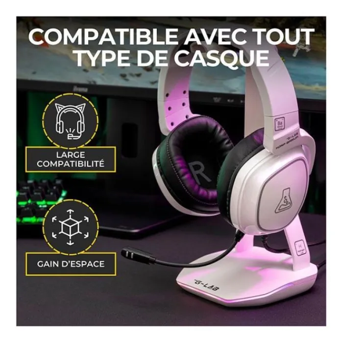 Discount Casque gaming Radium + support Casque Gamer|Casque Pc, Micro Pc