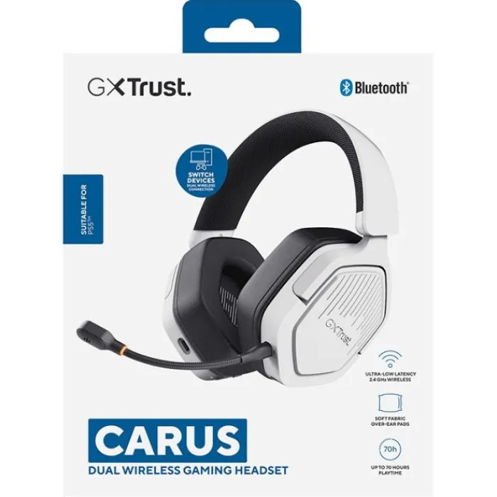 New Casque gaming TRUST Carus PS5 Blanc Manette, Casque, Protection Console