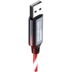 Câble USB-A/USB-C LED Rouge 3m Manette, Casque, Protection Console