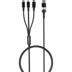 Discount Câble 3 en 1 Lightning, Micro USB et USB-C / USB et USB-C Noir Câble, Chargeur Smartphone