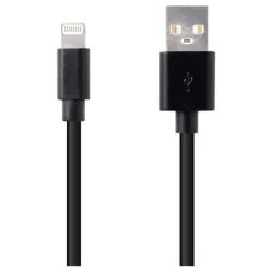 Outlet Câble Lightning / USB 2,5M Noir Certifié APPLE Câble, Chargeur Smartphone