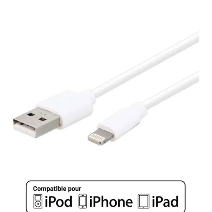 New Câble Lightning / USB 2,5M Blanc Certifié APPLE Câble, Chargeur Smartphone