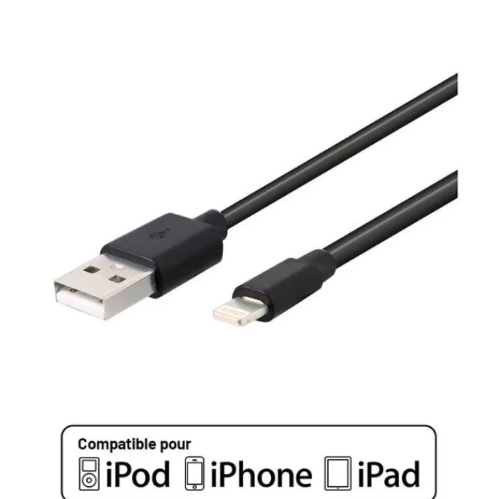 Hot Câble Lightning / USB 2,5M Noir Certifié APPLE Câble, Chargeur Smartphone