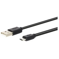 Outlet Câble Micro USB / USB 1M Noir Câble, Chargeur Smartphone
