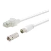 Clearance Câble RJ45/ TV 9,5 2M Blanc + adaptateur Câble Tv Et Fiches Coaxiales