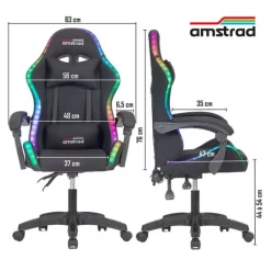 New Chaise gaming AMS-LED-NEXUS Noir Chaise Gaming