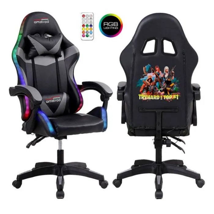 Hot Chaise gaming AMS 900 LED TOP1 Noir Chaise Gaming
