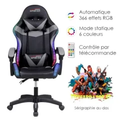 Hot Chaise gaming AMS 900 LED TOP1 Noir Chaise Gaming