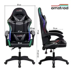 Hot Chaise gaming AMS 900 LED TOP1 Noir Chaise Gaming