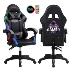 Chaise gaming 900 LED Gamer Noir Chaise Gaming