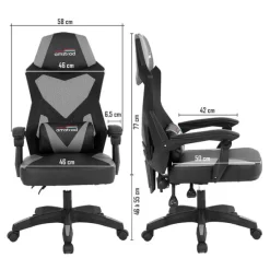 Chaise gaming 309 Noir et gris Chaise Gaming