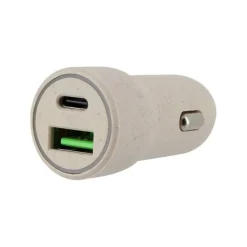 Hot Chargeur allume cigare éco 2 ports USB-C et USB 20W Beige Câble, Chargeur Smartphone