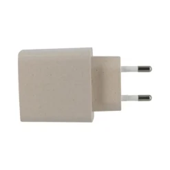 Outlet Chargeur secteur éco 2 ports USB-C et USB 20W Beige Câble, Chargeur Smartphone
