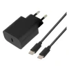 Outlet Chargeur secteur USB-C 25W + Câble USB-C / USB-C Noir Câble, Chargeur Smartphone