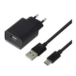 Sale Chargeur secteur USB 2,4AA + Câble USB-C/ USB 1M Noir Câble, Chargeur Smartphone