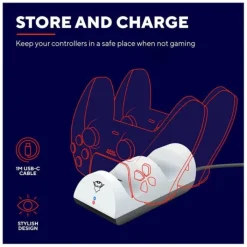 Chargeur duo manette PS5 GX Manette, Casque, Protection Console