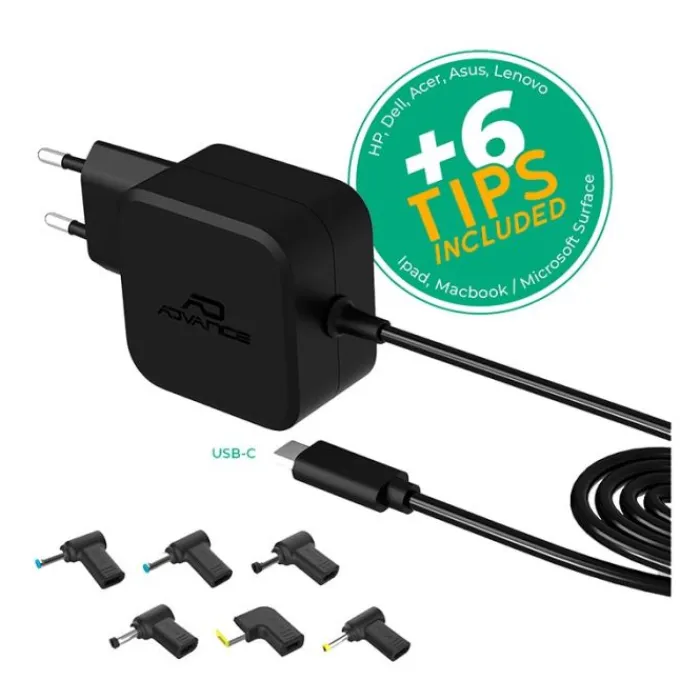 Chargeur universel PC USB-C 70W + 6 EMBOUTS Chargeur Pc Portable