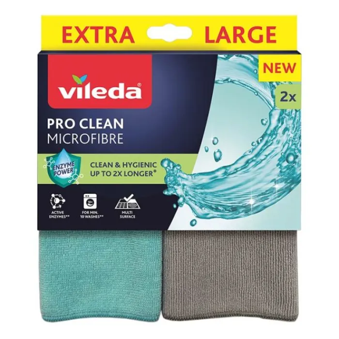 Hot Chiffons microfibre X2 PRO CLEAN Lingette, Balai, Détergent