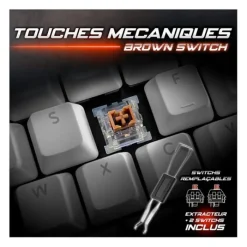 New Clavier mécanique gamer RGB XPERT K350 switch marron Clavier Gaming|Clavier Pc