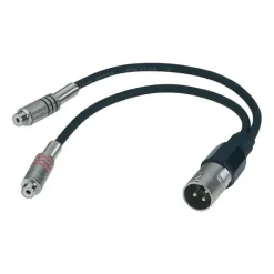 Outlet Cordon 2 RCA FEMELLE/ 1 XLR MALE Câble Jack, Fibre Optique