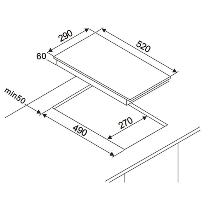 New Domino induction IH 2 TB1FZ 373C Plaque D'Appoint, Domino