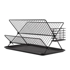 Hot Egouttoir métal noir pliable Ustensiles De Cuisine